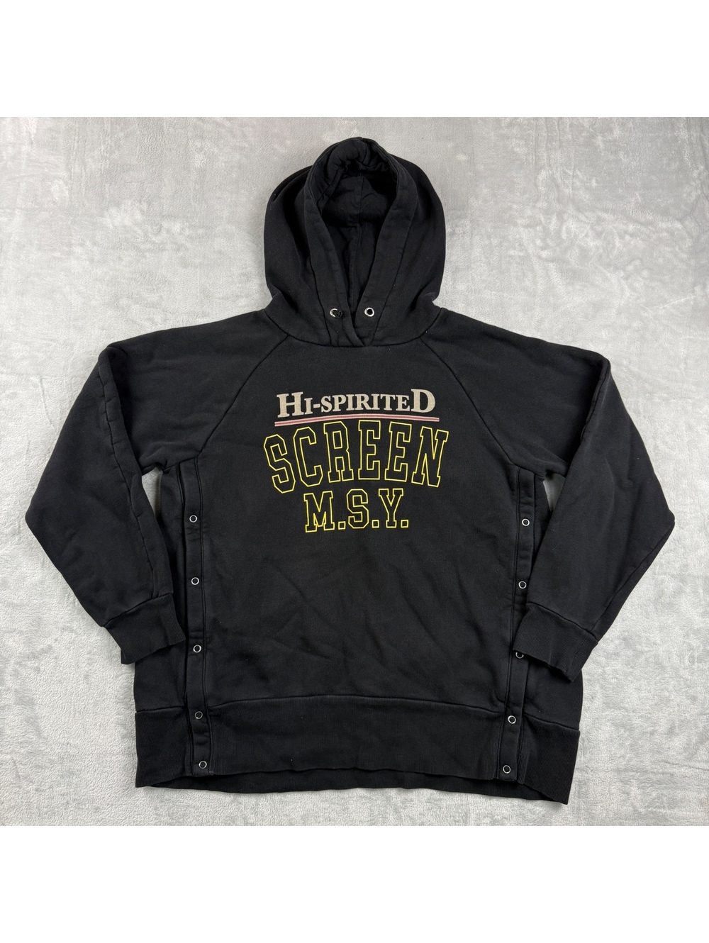 MOUSSY 'Hi-Spirited Screen M.S.Y.' Graphic Hoodie Side Snap Japan Streetwear